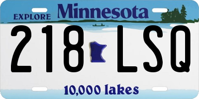 MN license plate 218LSQ