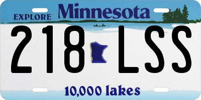 MN license plate 218LSS