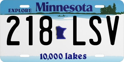 MN license plate 218LSV