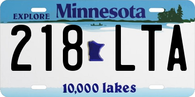 MN license plate 218LTA