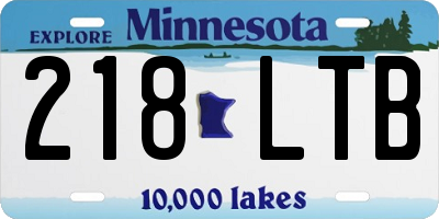 MN license plate 218LTB