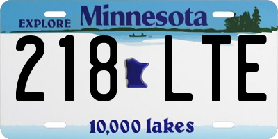 MN license plate 218LTE