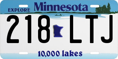 MN license plate 218LTJ