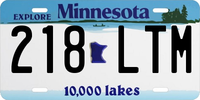 MN license plate 218LTM