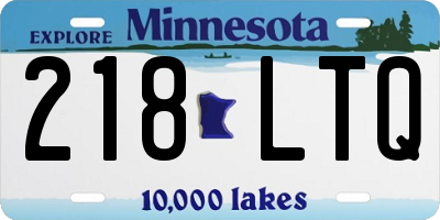 MN license plate 218LTQ
