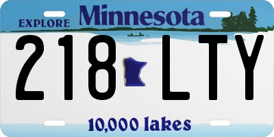 MN license plate 218LTY