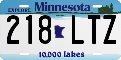 MN license plate 218LTZ