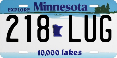 MN license plate 218LUG