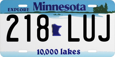 MN license plate 218LUJ