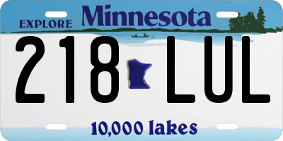 MN license plate 218LUL