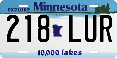 MN license plate 218LUR