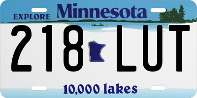 MN license plate 218LUT