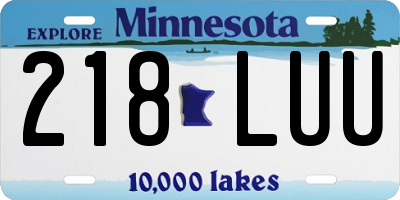 MN license plate 218LUU