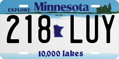 MN license plate 218LUY