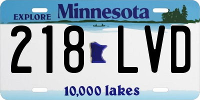 MN license plate 218LVD