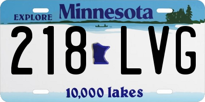MN license plate 218LVG