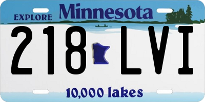 MN license plate 218LVI