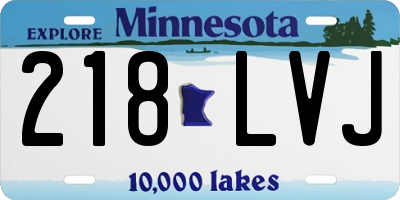 MN license plate 218LVJ