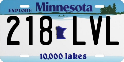 MN license plate 218LVL