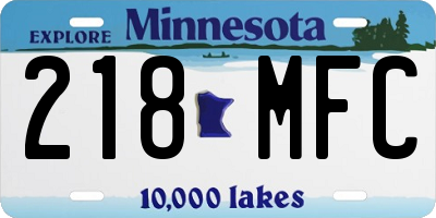 MN license plate 218MFC