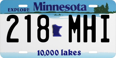 MN license plate 218MHI