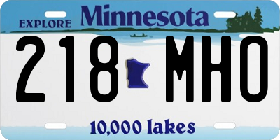 MN license plate 218MHO