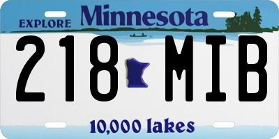 MN license plate 218MIB