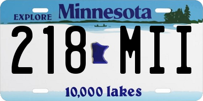 MN license plate 218MII