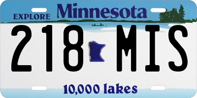 MN license plate 218MIS
