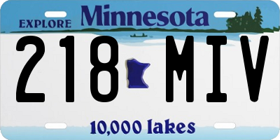 MN license plate 218MIV