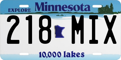 MN license plate 218MIX