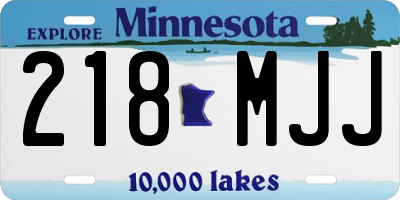 MN license plate 218MJJ