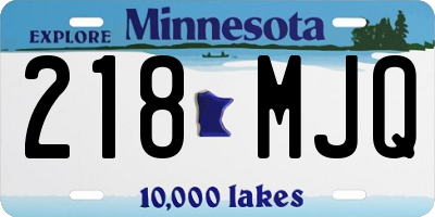 MN license plate 218MJQ