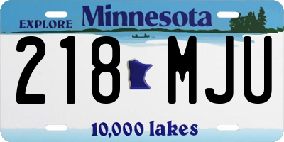 MN license plate 218MJU