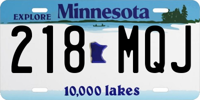 MN license plate 218MQJ