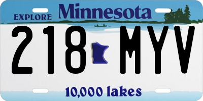 MN license plate 218MYV