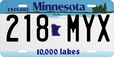 MN license plate 218MYX