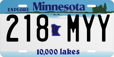 MN license plate 218MYY