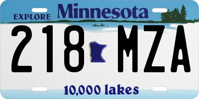 MN license plate 218MZA