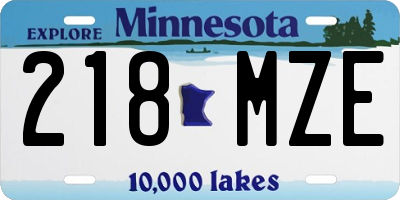 MN license plate 218MZE
