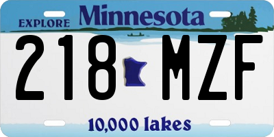 MN license plate 218MZF