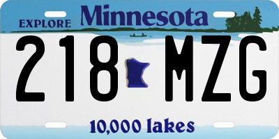 MN license plate 218MZG