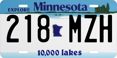MN license plate 218MZH