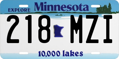 MN license plate 218MZI