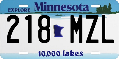 MN license plate 218MZL
