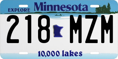 MN license plate 218MZM