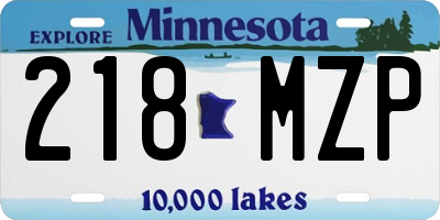 MN license plate 218MZP