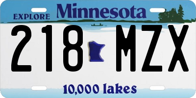 MN license plate 218MZX