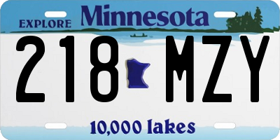 MN license plate 218MZY