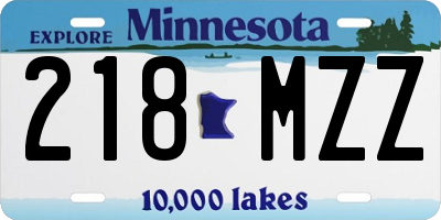 MN license plate 218MZZ